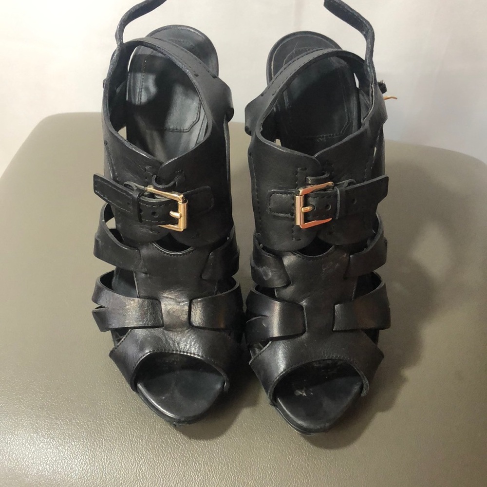 Christian Dior black platform heels